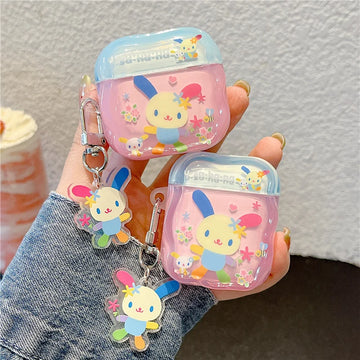 Korean Cute Flower Rabbit Earphone Case For Apple Airpods Pro 2 3 4 Cover Silicone Headphone Cases for Airpod 4th Headset Funda